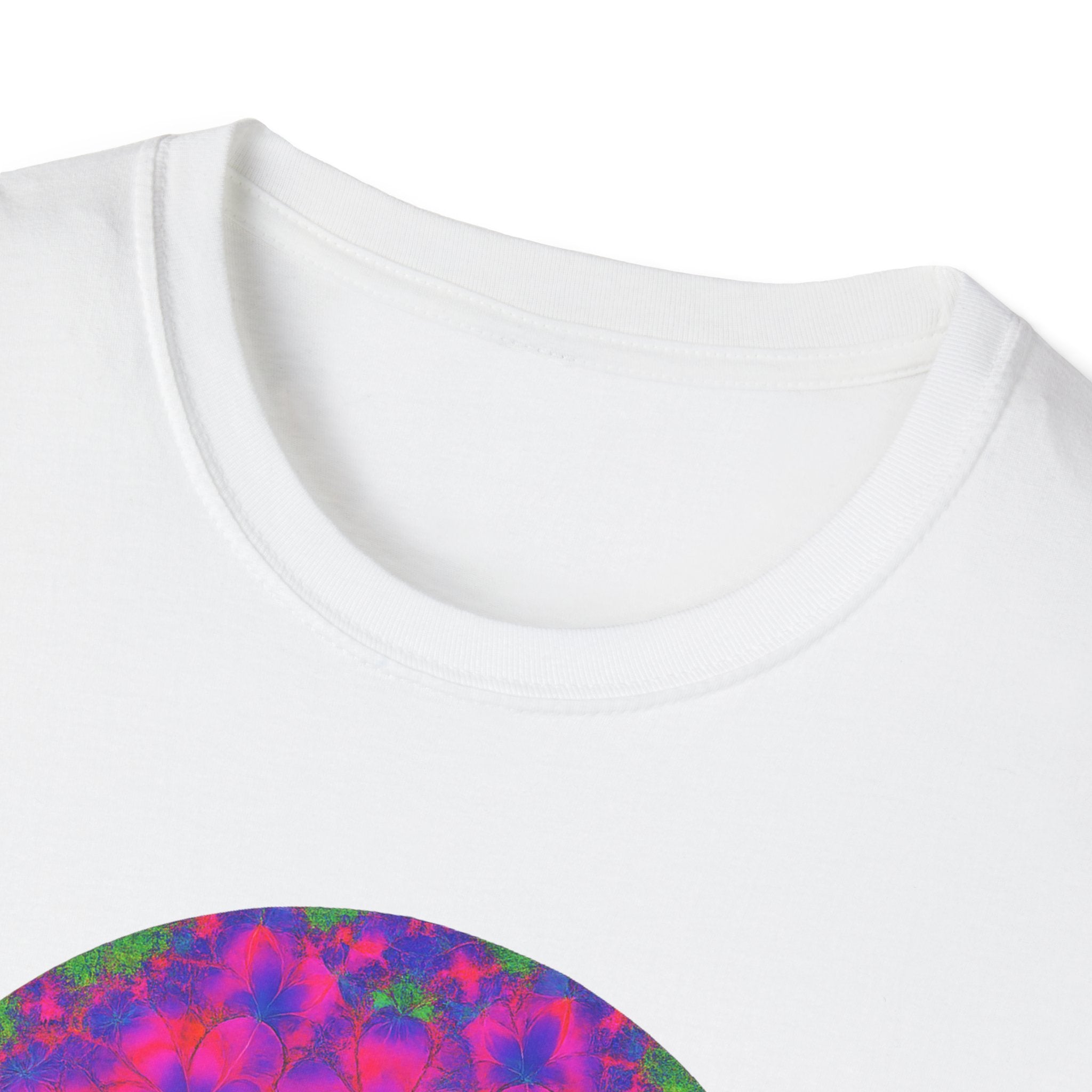 Vibrant Mandala Unisex Softstyle T-Shirt - Colorful Psychedelic Art Tee