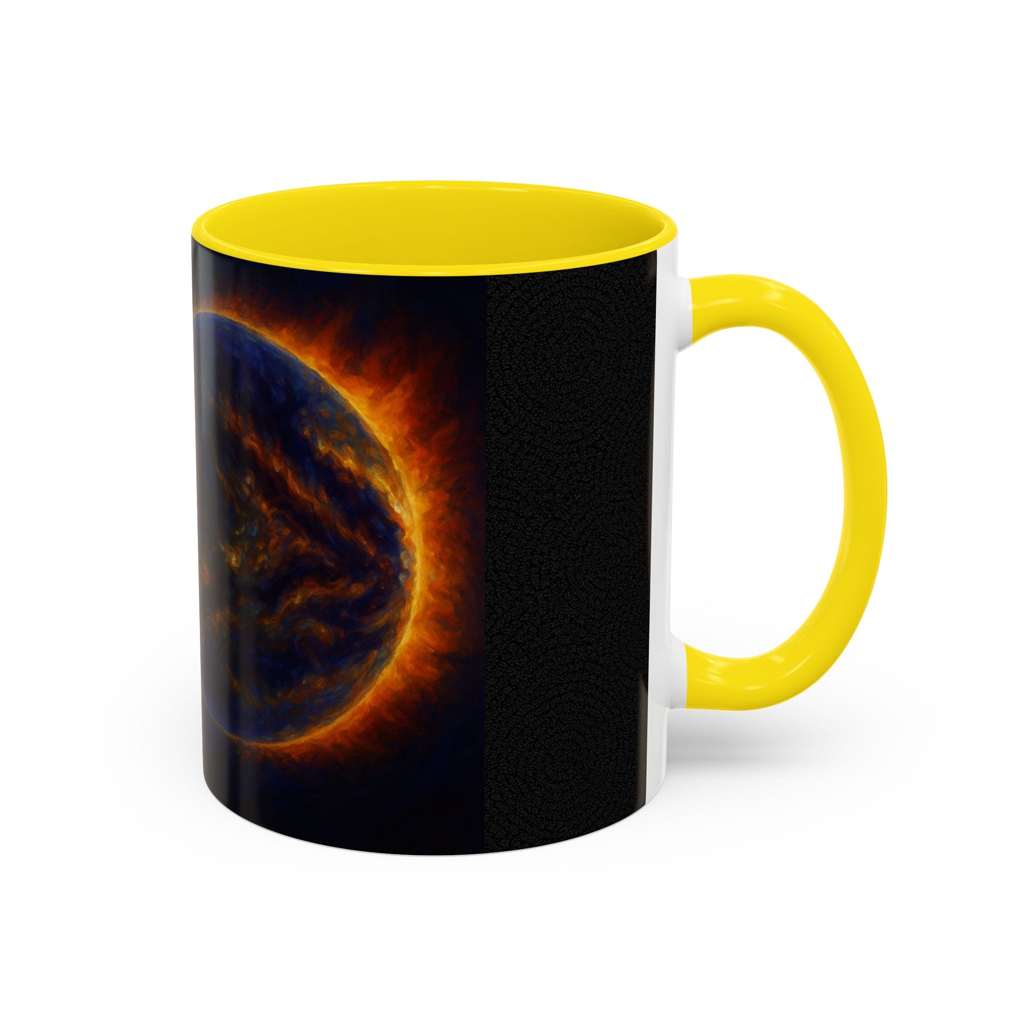 Artistic Sun Accent Coffee Mug - Cosmic Style for Space Lovers