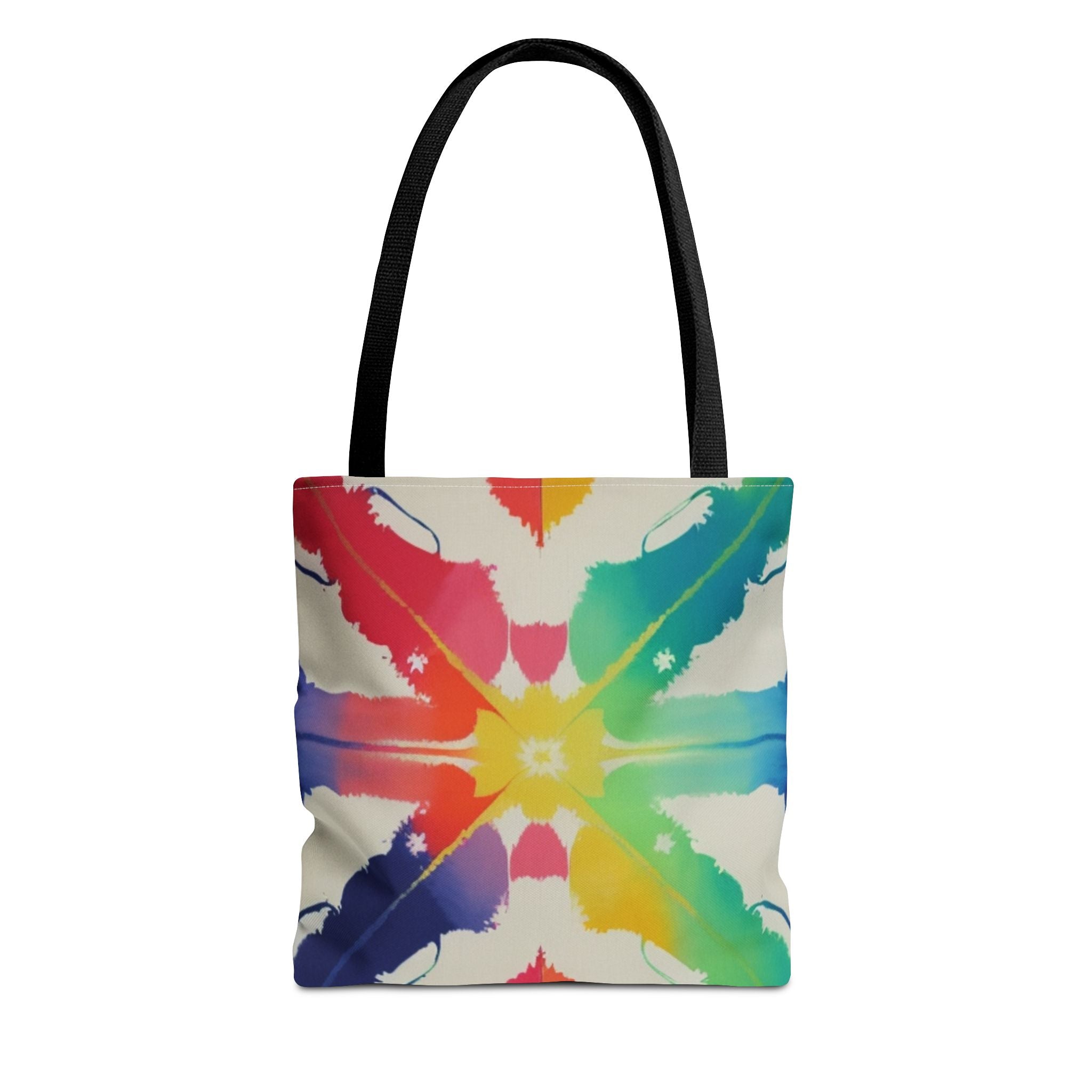 Colorful Patterned Tote Bag - Vibrant Rainbow Design for Everyday Use