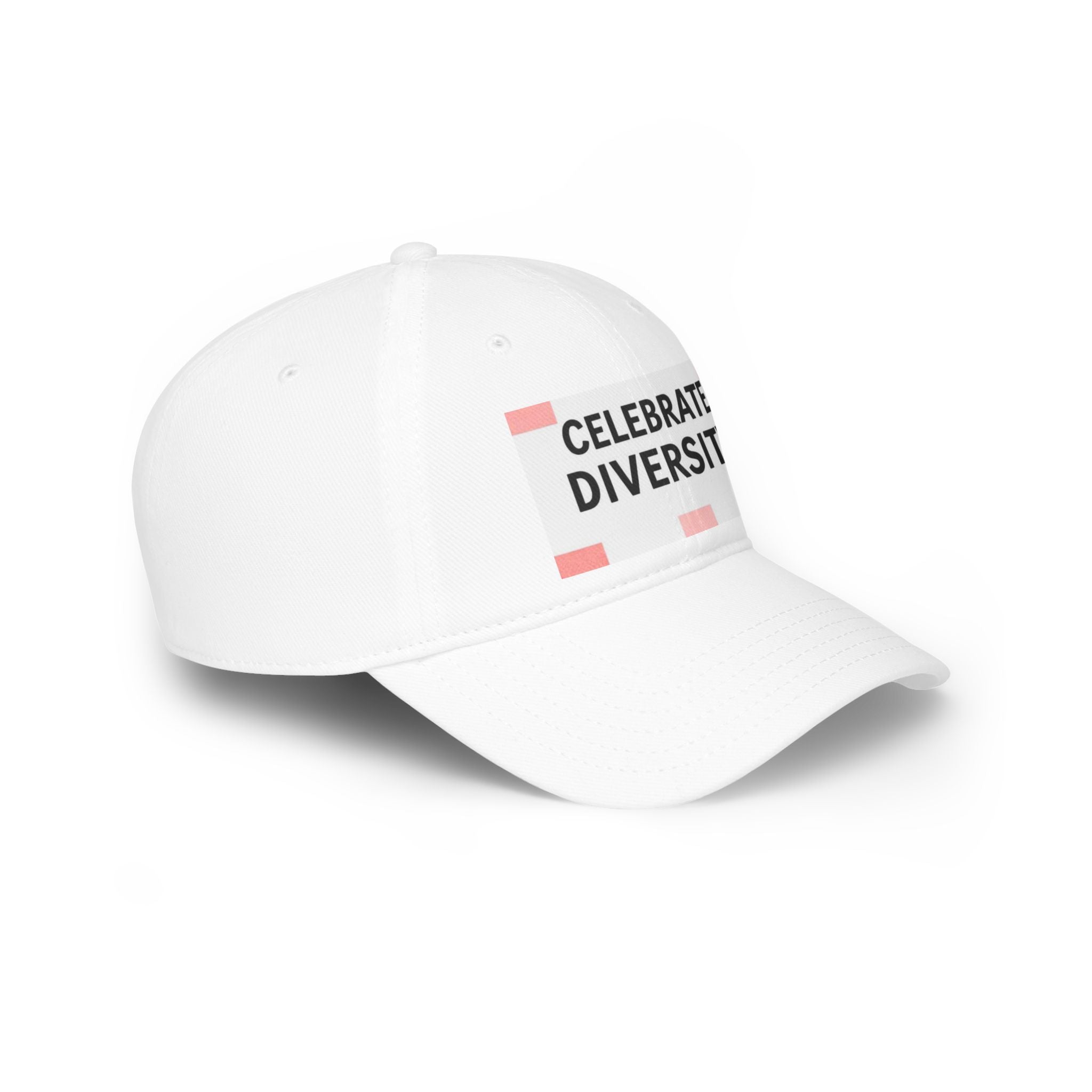 Celebrate Diversity Baseball Cap - White Low Profile Hat
