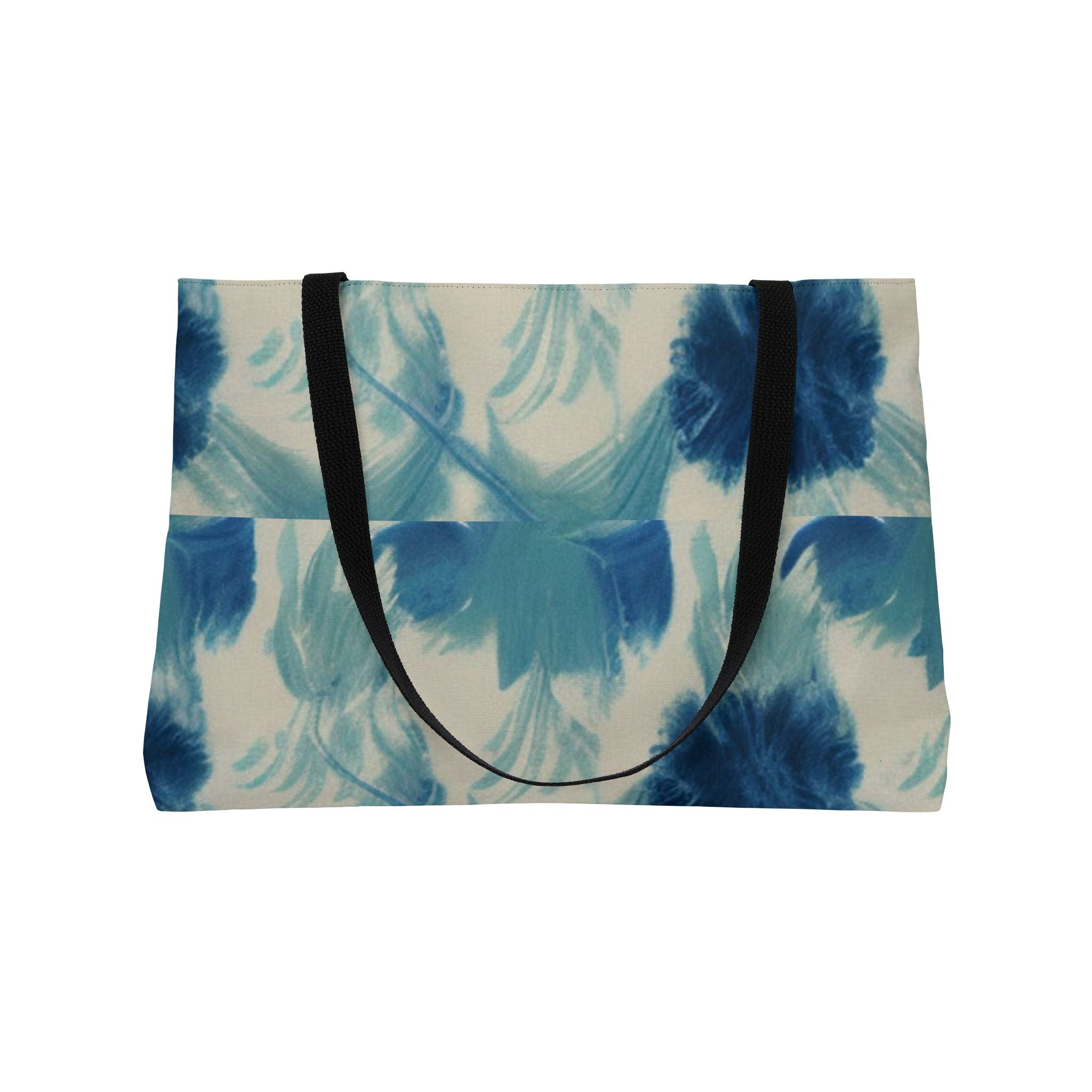 Blue Floral Weekender Tote Bag - Perfect for Travel, Beach, and Everyday Use