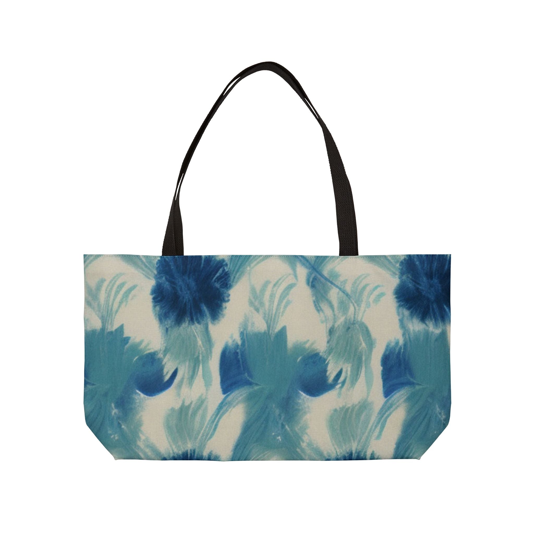 Blue Floral Weekender Tote Bag - Perfect for Travel, Beach, and Everyday Use