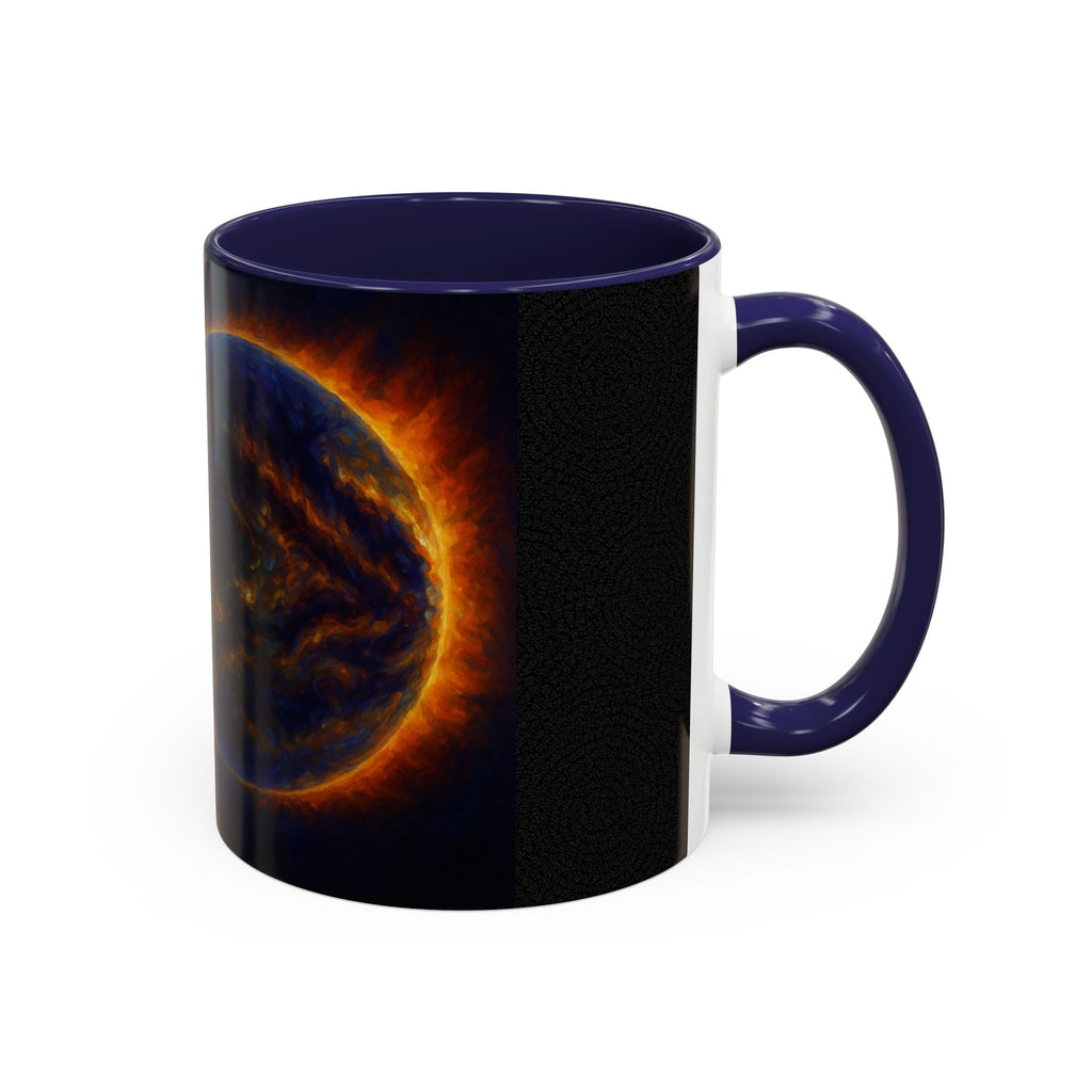 Artistic Sun Accent Coffee Mug - Cosmic Style for Space Lovers