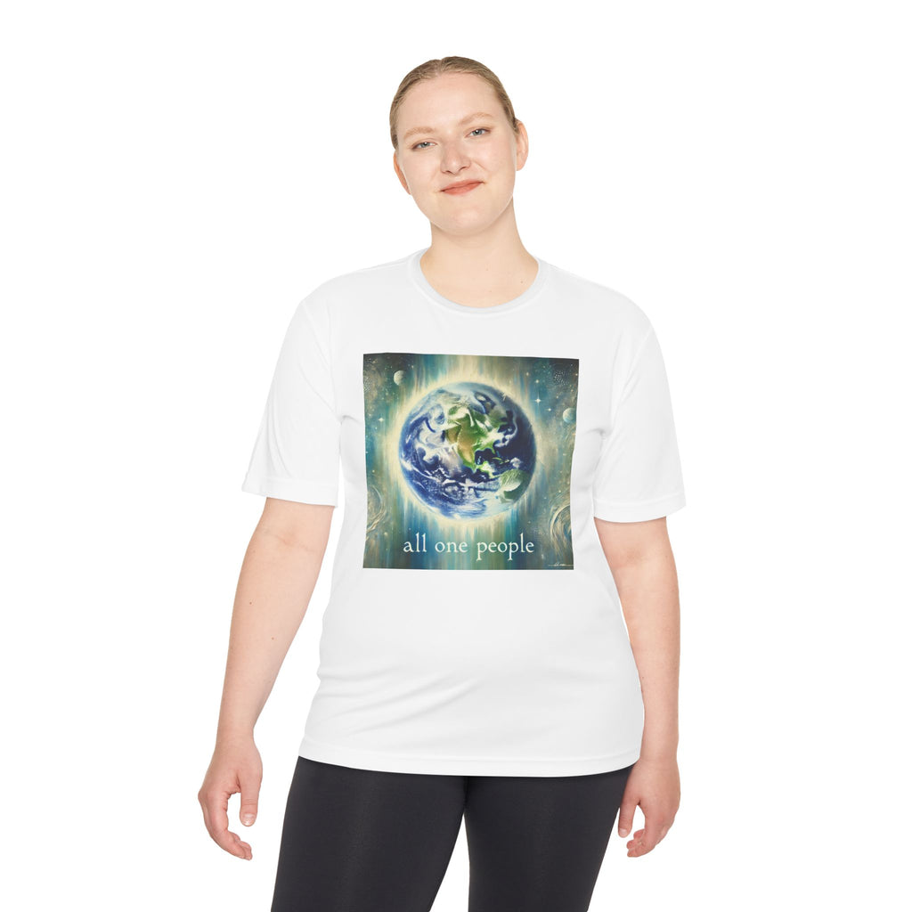 Universal Love Unisex Moisture Wicking Tee, Eco-Friendly T-Shirt, Unity Shirt, Gift for Earth Day, Spiritual Apparel