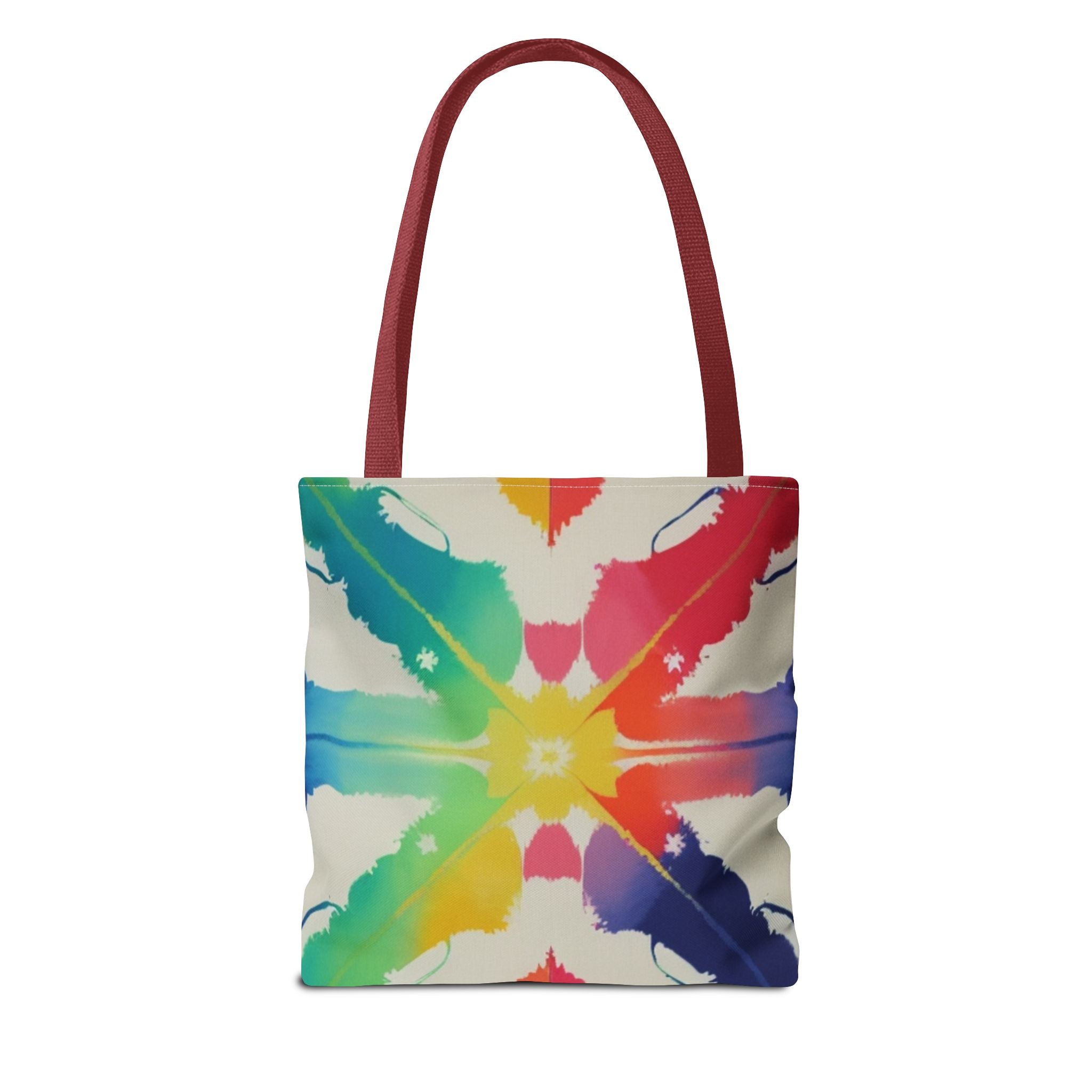 Colorful Patterned Tote Bag - Vibrant Rainbow Design for Everyday Use