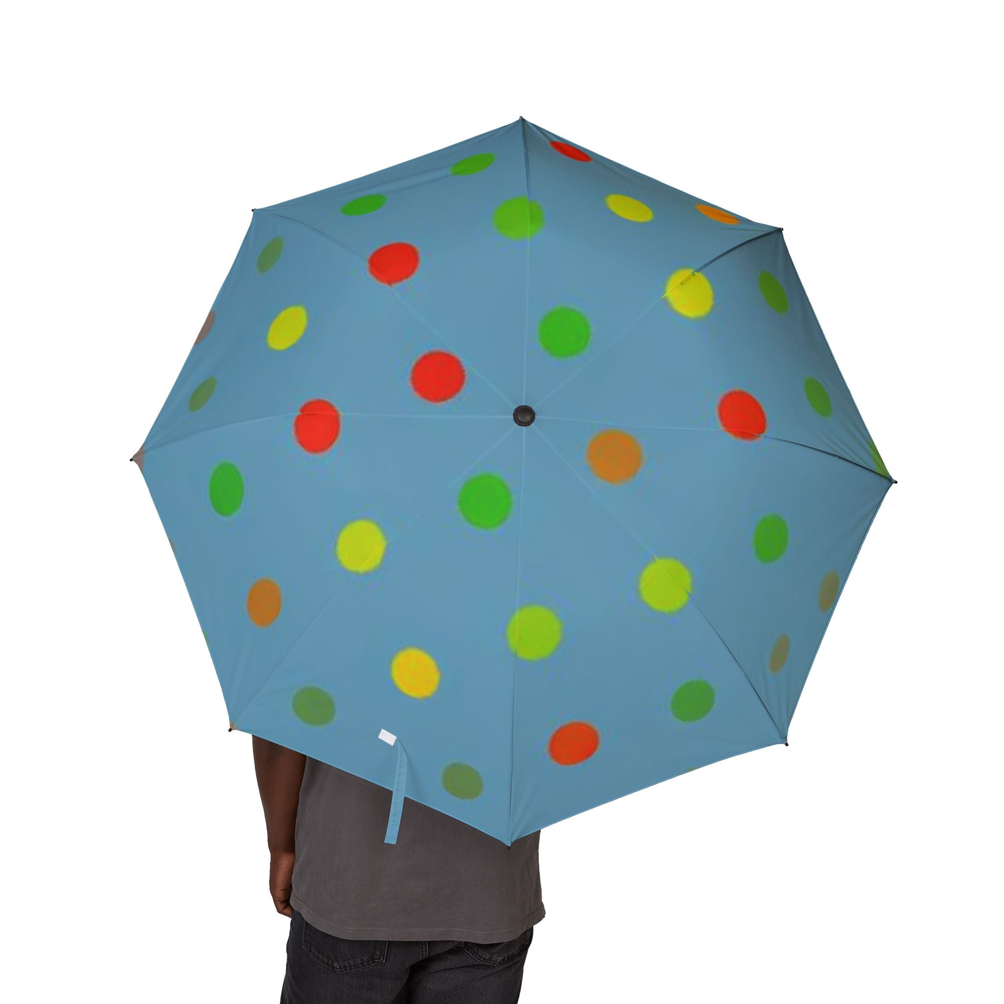 Colorful Polka Dot Foldable Umbrella - Stylish & Compact Rain Gear
