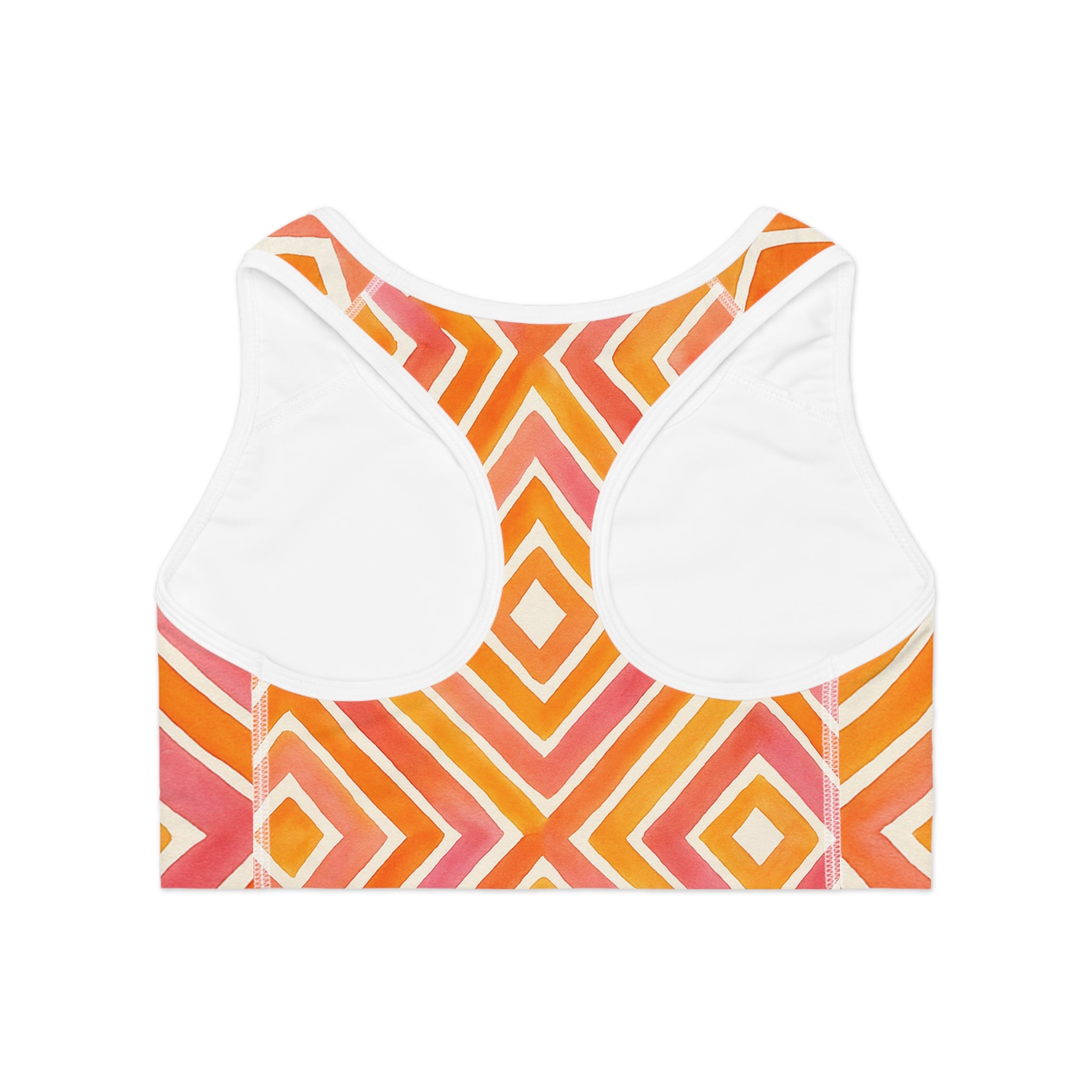 Vibrant Geometric Sports Bra, Athletic Wear, Yoga Top, Workout Gear, Fitness Apparel, Gym Clothing