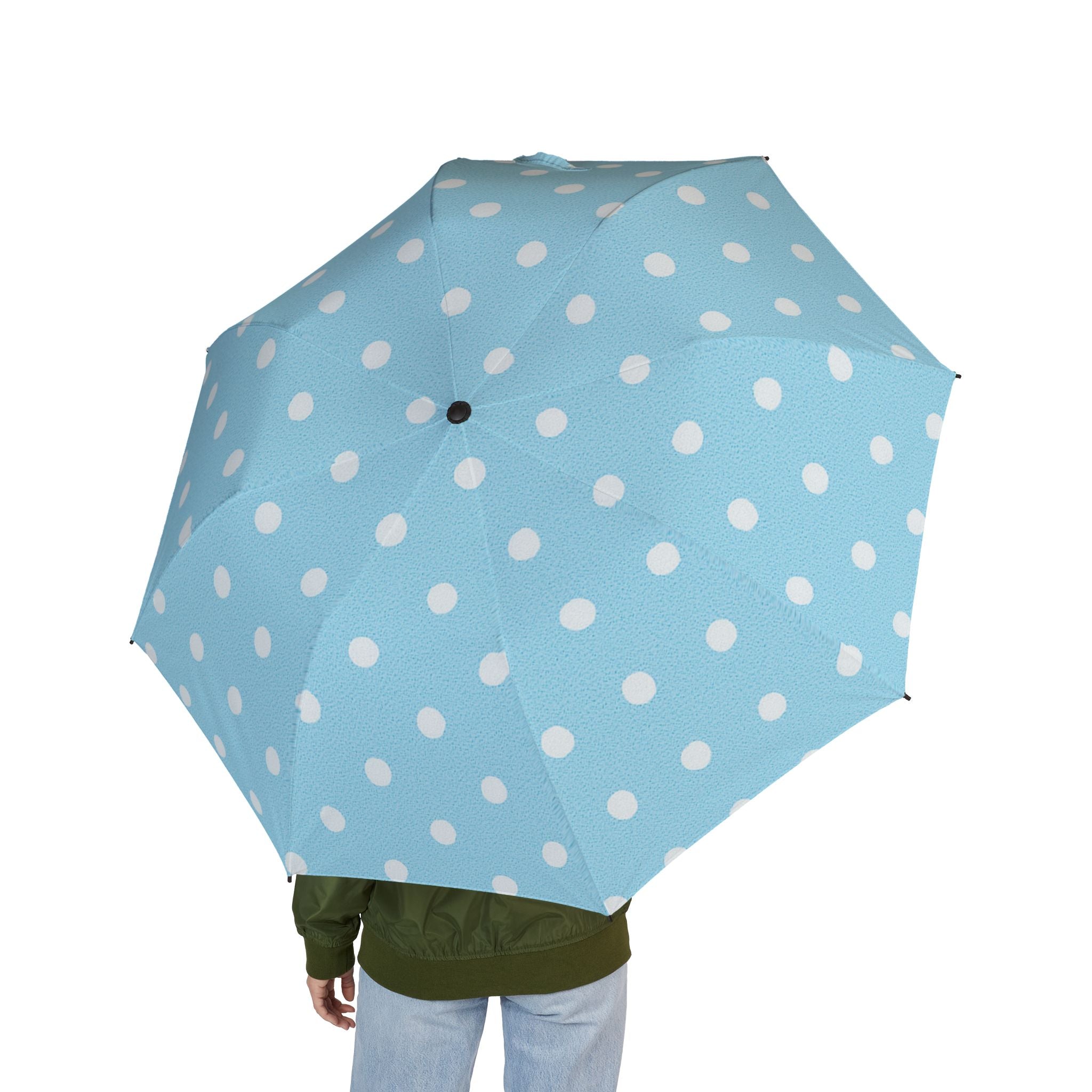 Chic Polka Dot Foldable Umbrella - Stylish & Compact Design for Rainy Days
