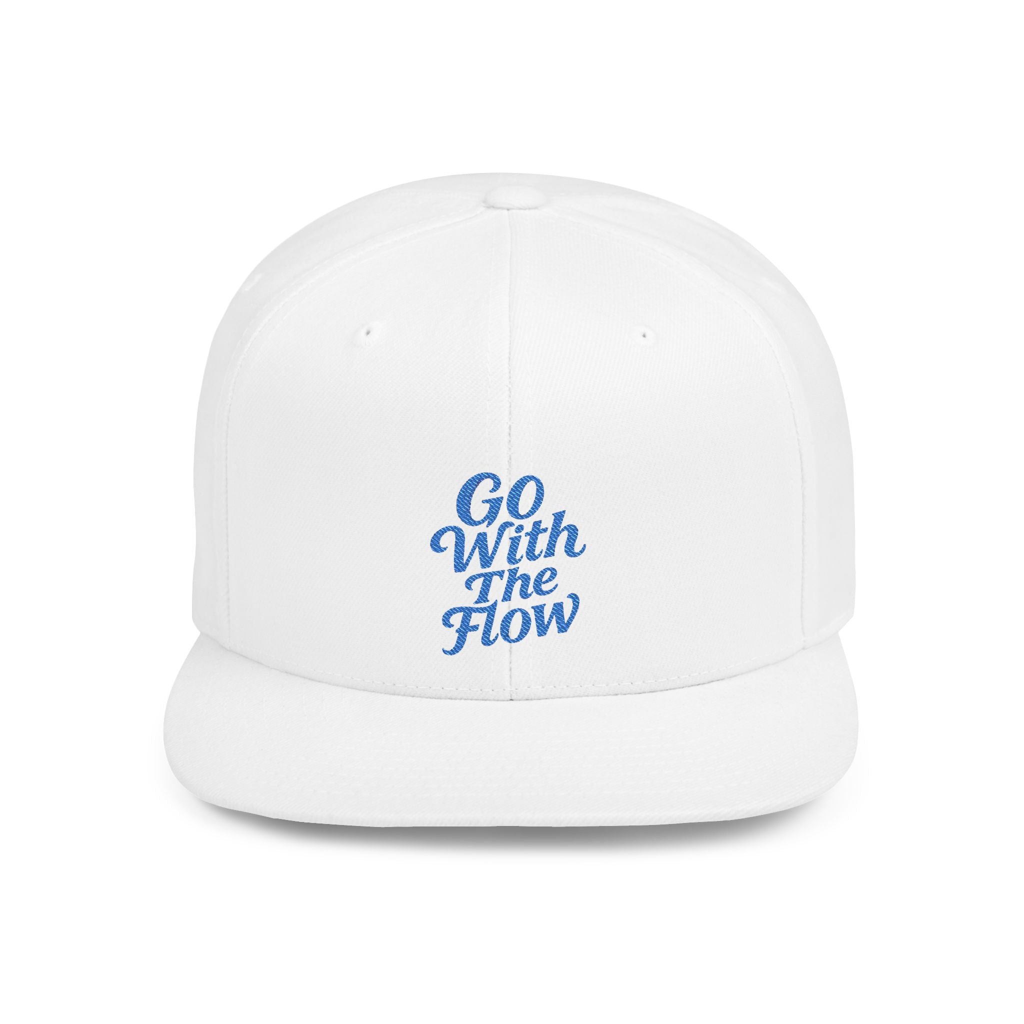 Go With The Flow Snapback Cap - Versatile Flat Bill Hat for Trendy Style