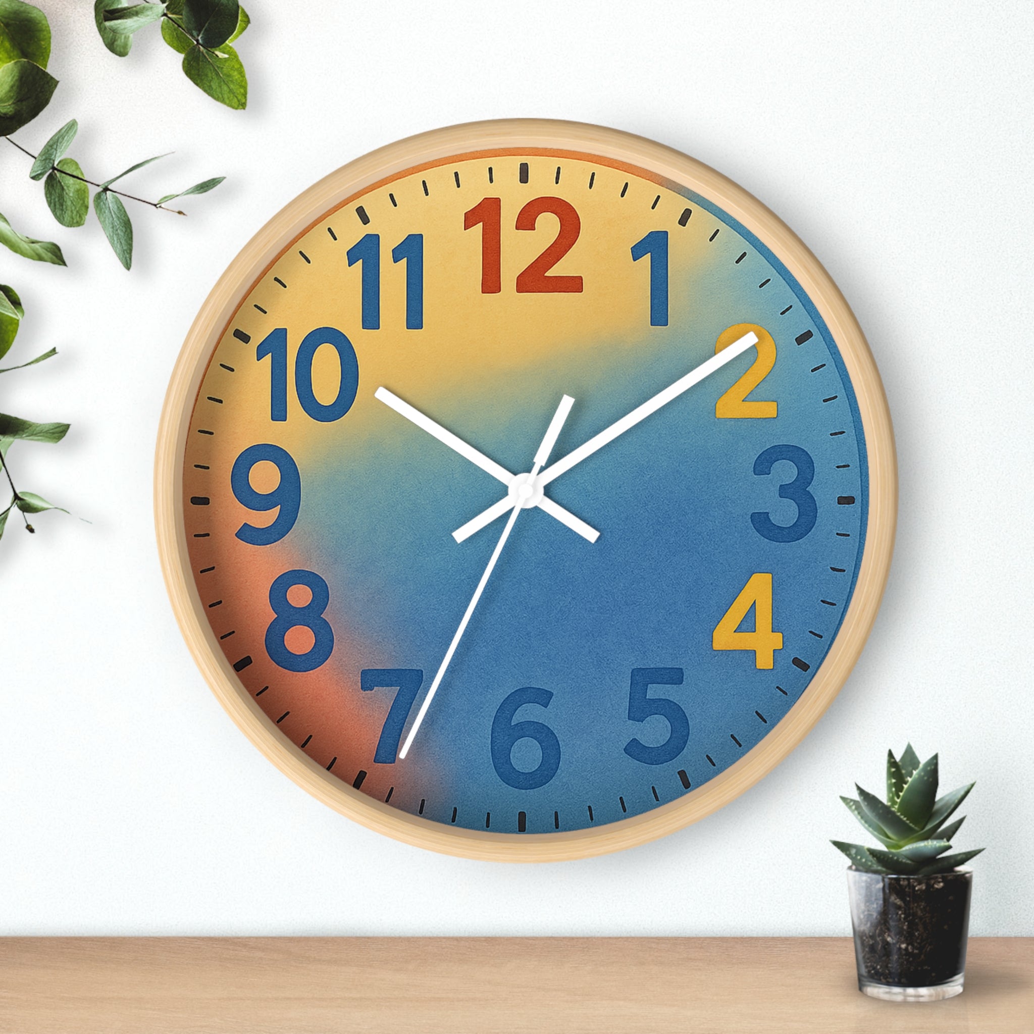 Colorful Sunrise Wall Clock - Modern Home Decor, Elegant Timepiece for Living Room, Unique Gift Idea