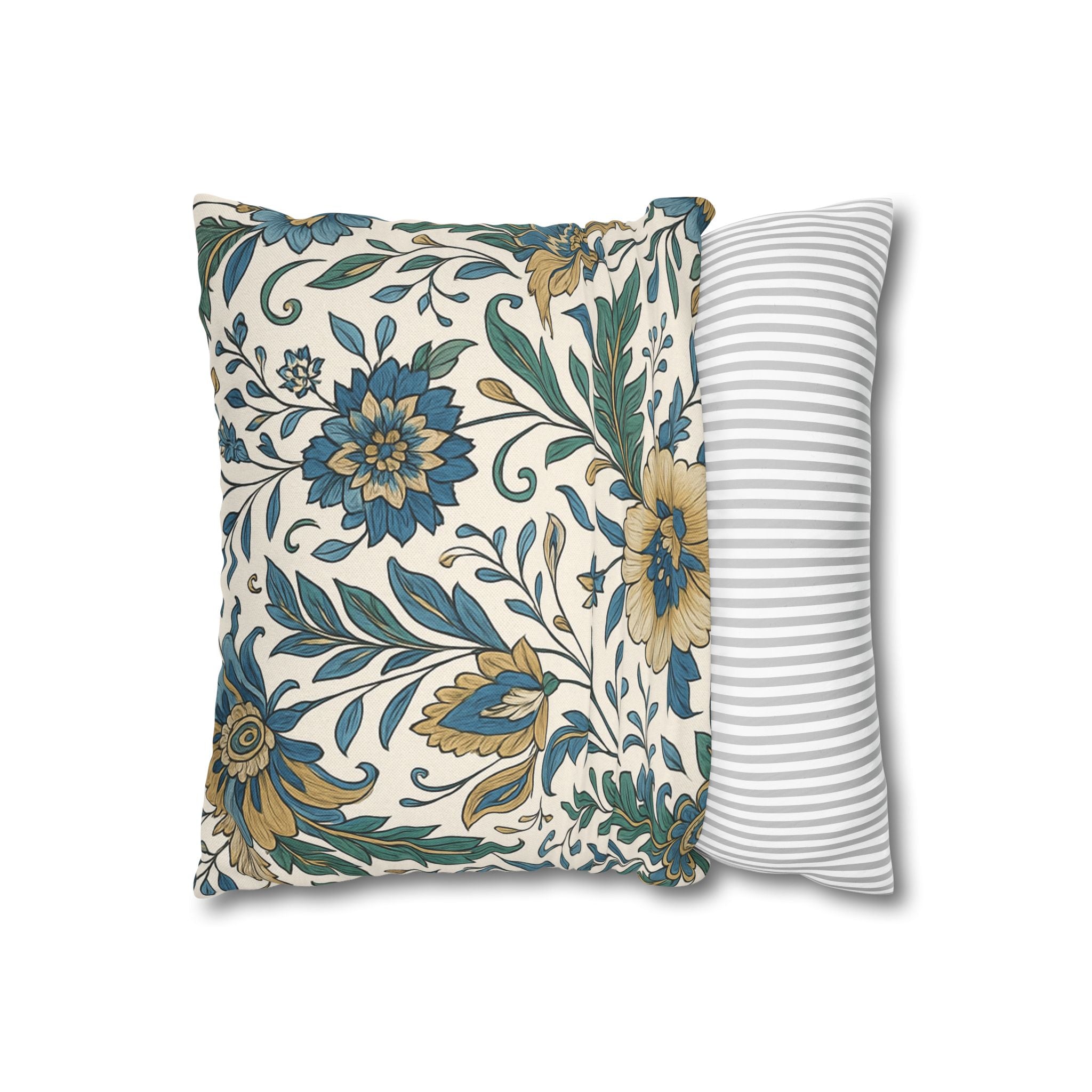 Elegant Floral Square Pillowcase – Decorative Home Accent