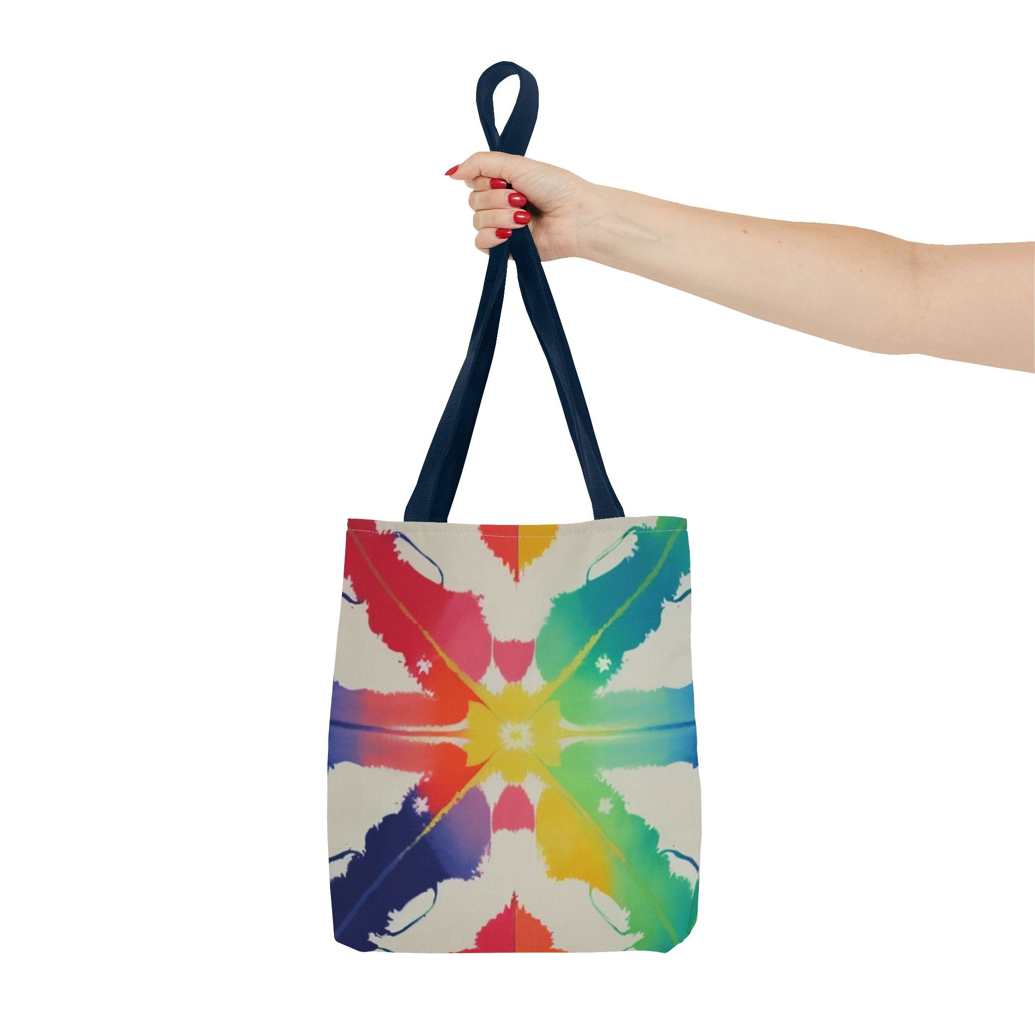 Colorful Patterned Tote Bag - Vibrant Rainbow Design for Everyday Use