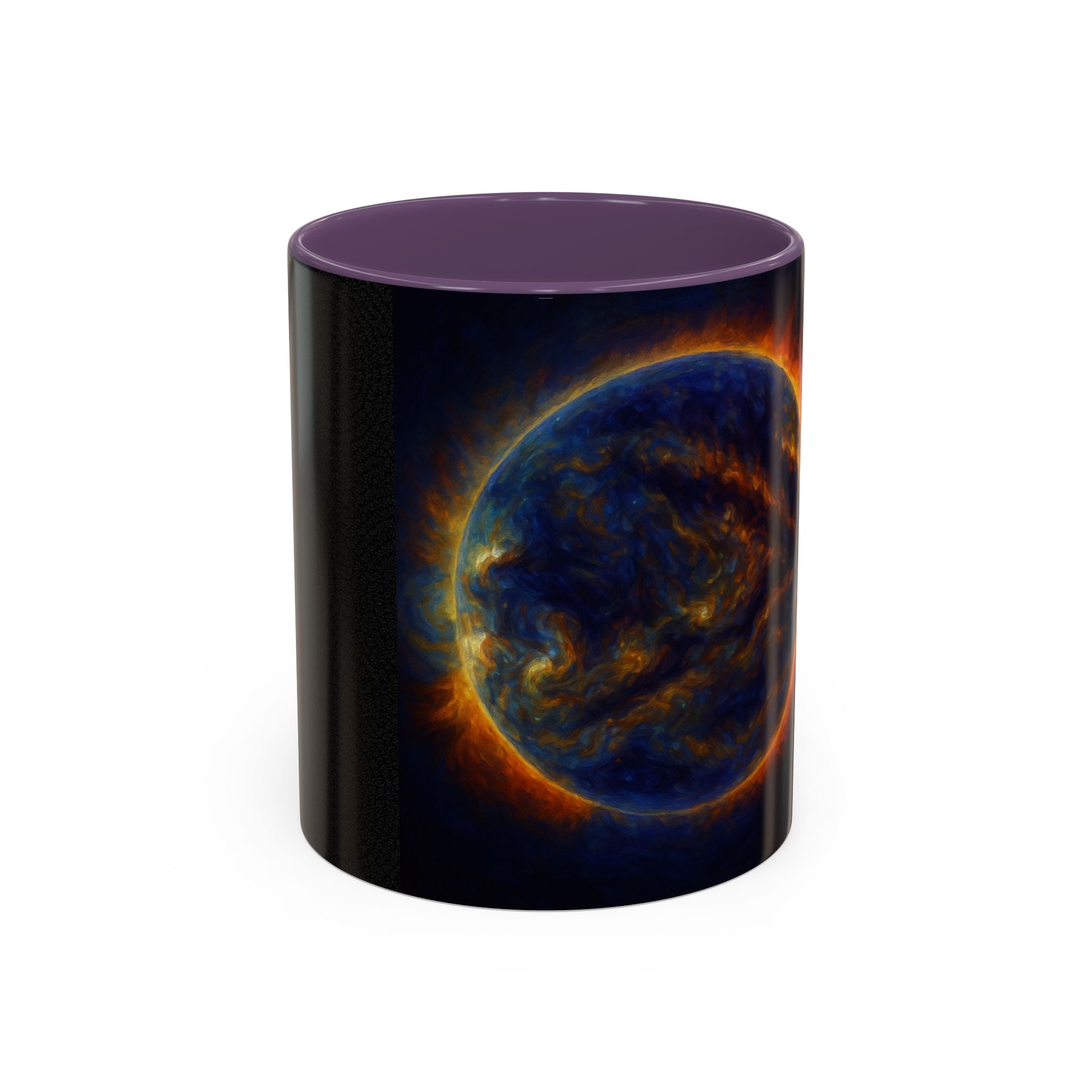 Artistic Sun Accent Coffee Mug - Cosmic Style for Space Lovers