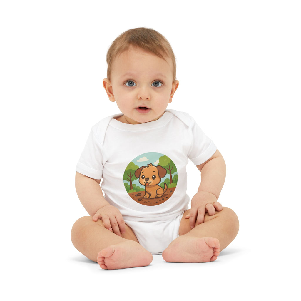 Cute Puppy Infant Jersey One Piece – Perfect Baby Suit for Outdoor Adventures