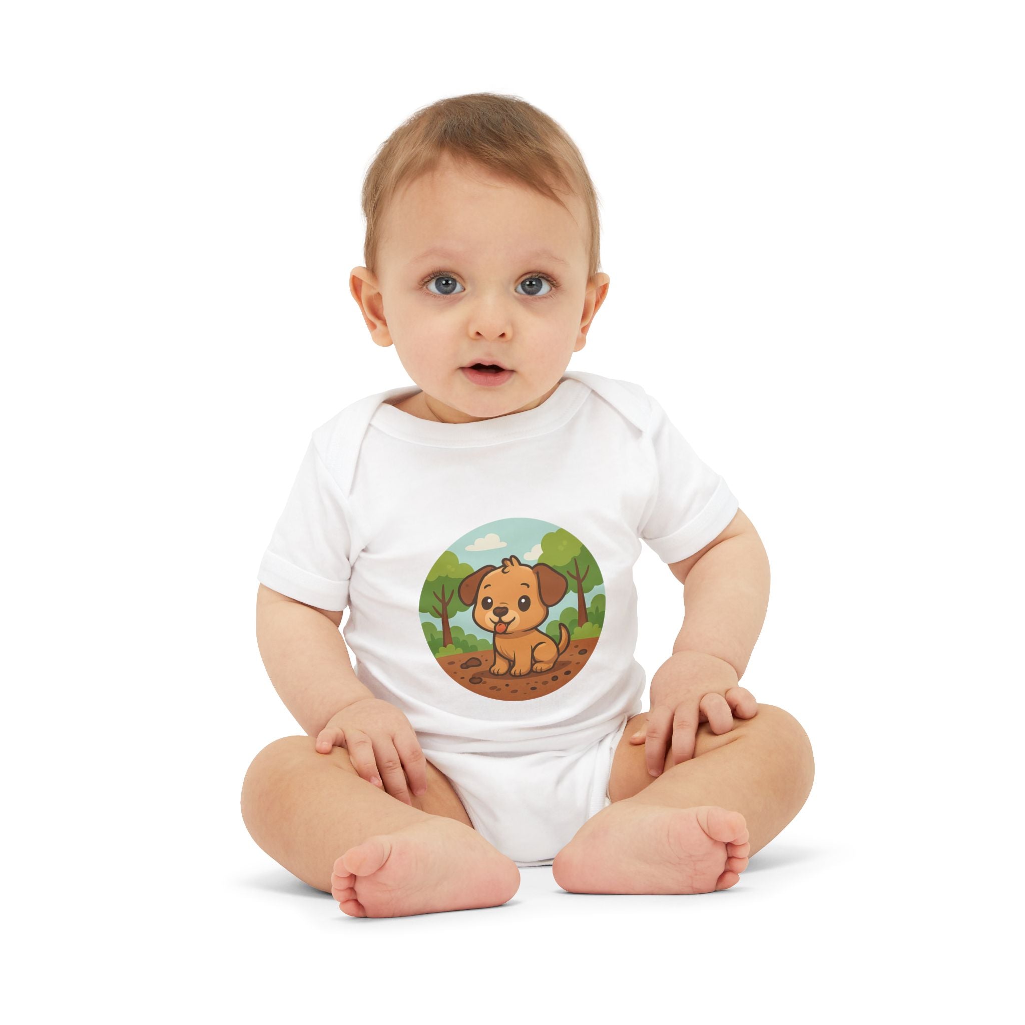 Cute Puppy Infant Jersey One Piece – Perfect Baby Suit for Outdoor Adventures