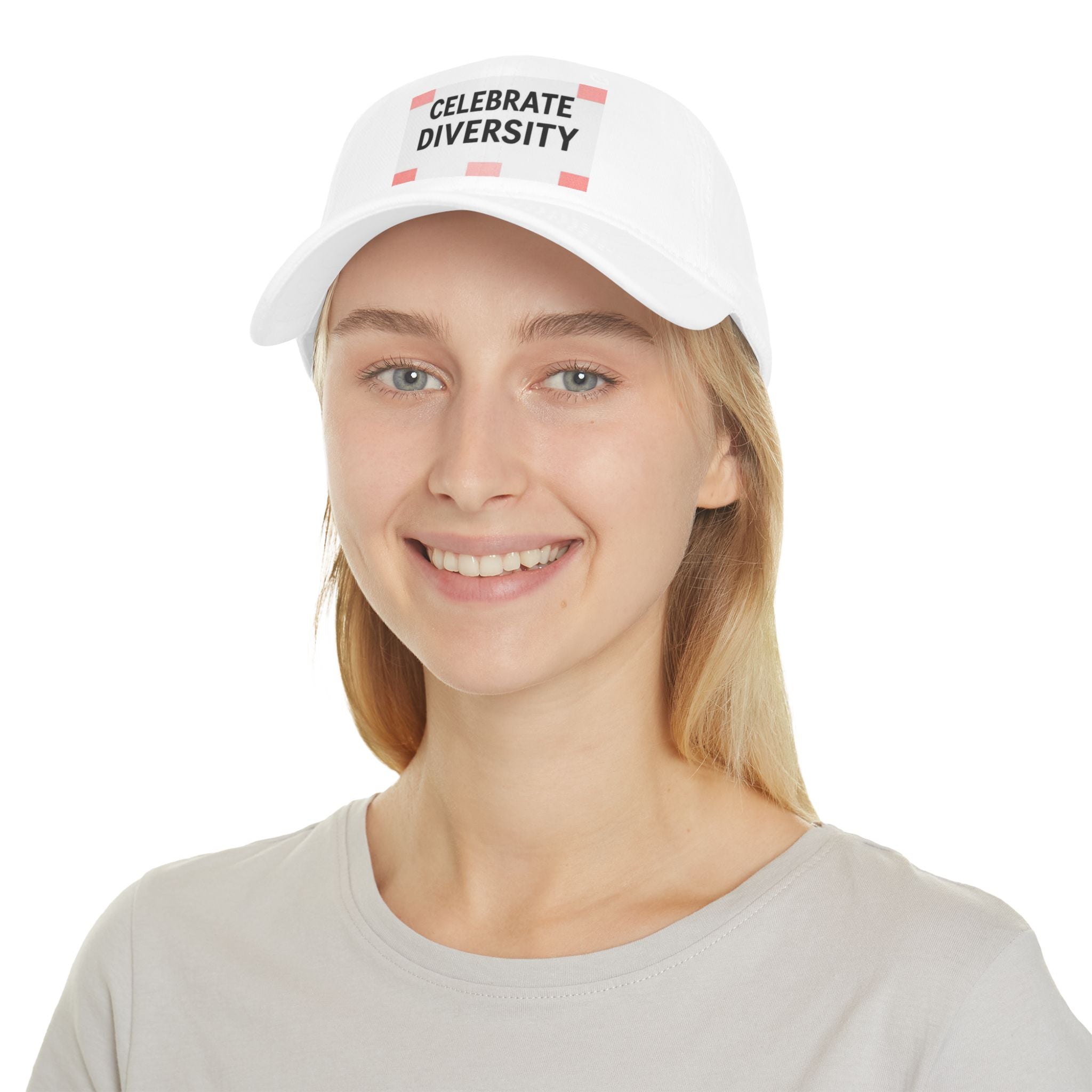 Celebrate Diversity Baseball Cap - White Low Profile Hat