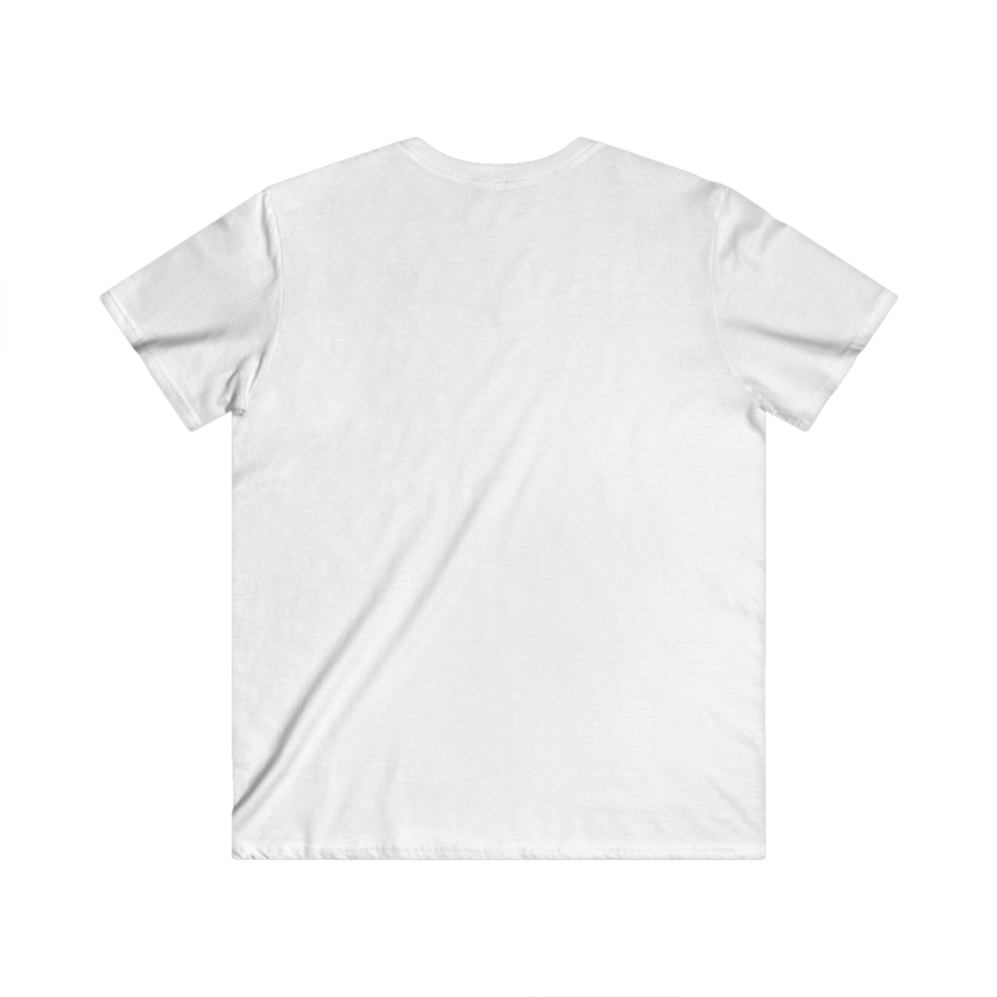 Artistic Baseball Player Men's Fitted V-Neck Tee - Playful Art for Music Lovers
