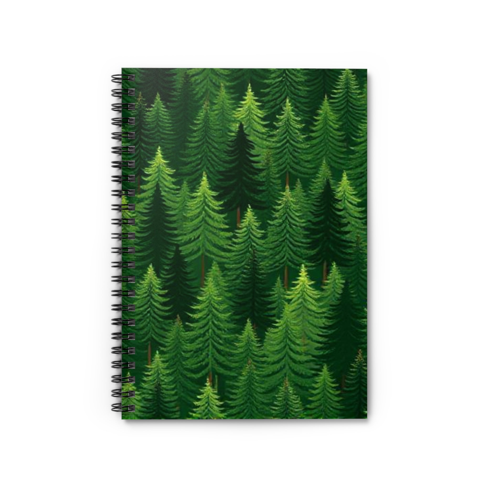 Forest Green Trees Spiral Notebook - Ruled Lines for Nature Lovers
