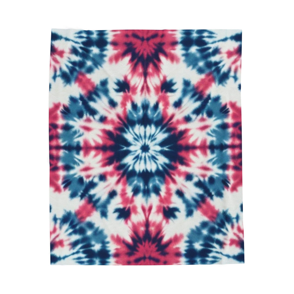 Cozy Tie-Dye Velveteen Plush Blanket for Home Decor & Gifts