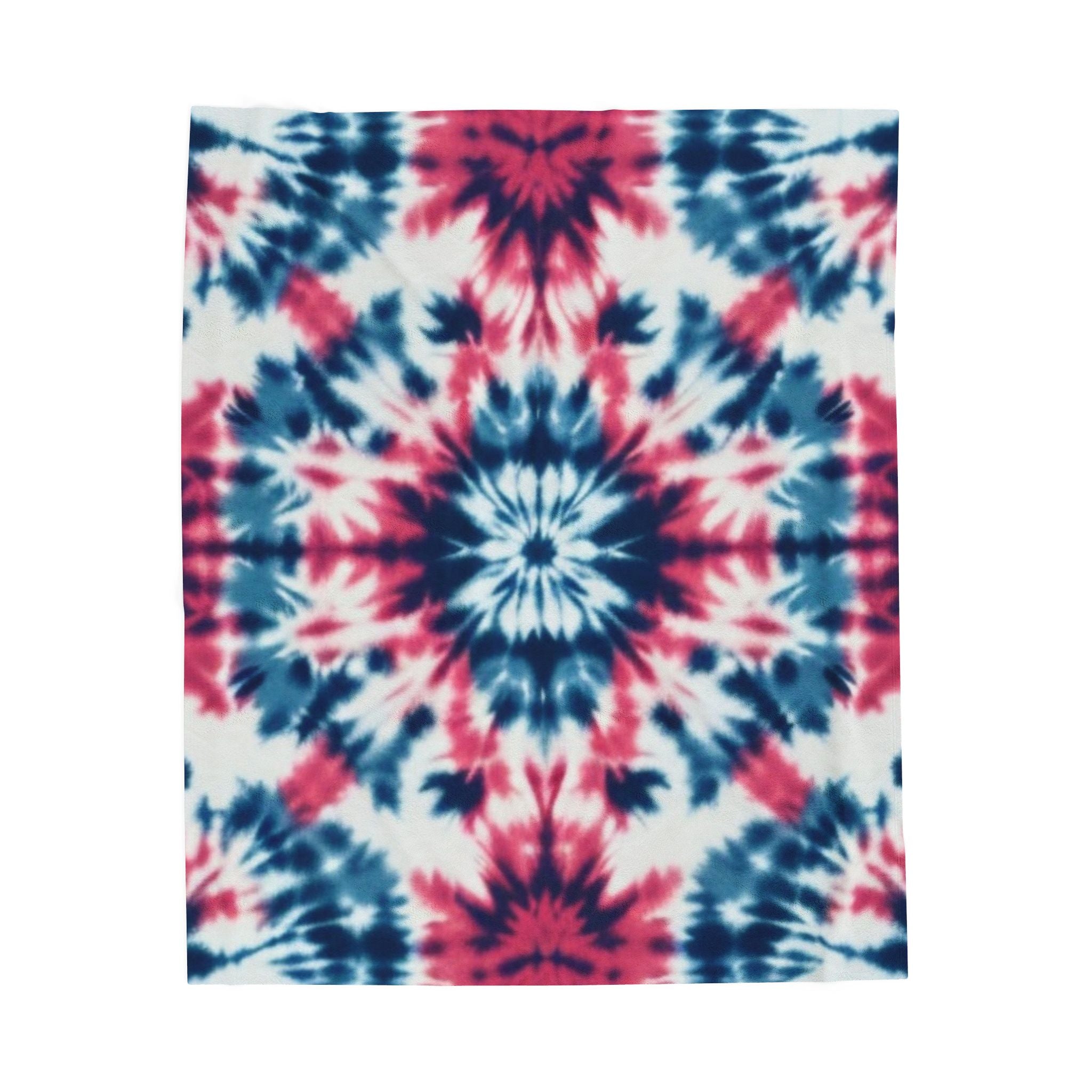 Cozy Tie-Dye Velveteen Plush Blanket for Home Decor & Gifts