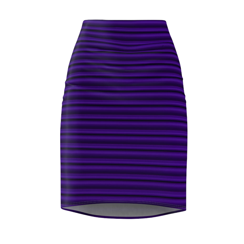 Elegant Purple Striped Pencil Skirt for Women