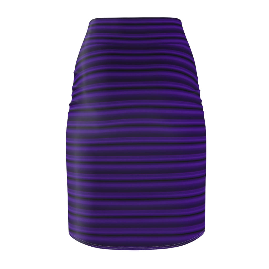 Elegant Purple Striped Pencil Skirt for Women