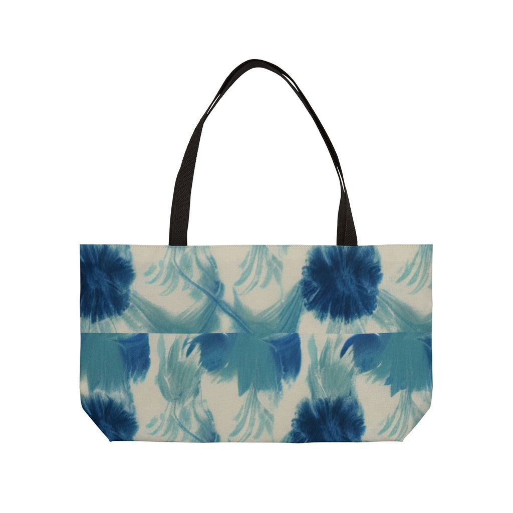 Blue Floral Weekender Tote Bag - Perfect for Travel, Beach, and Everyday Use