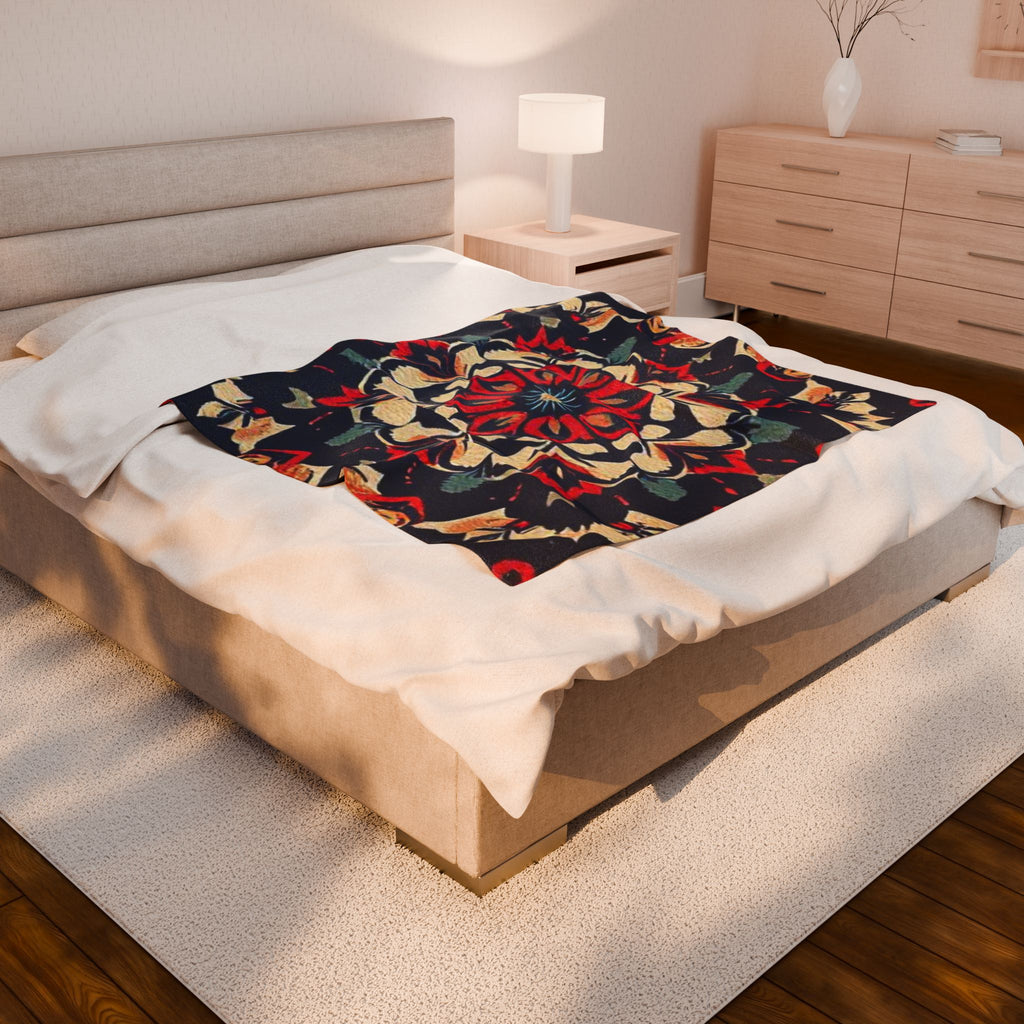 Bohemian Mandala Velveteen Plush Blanket - Cozy Home Decor