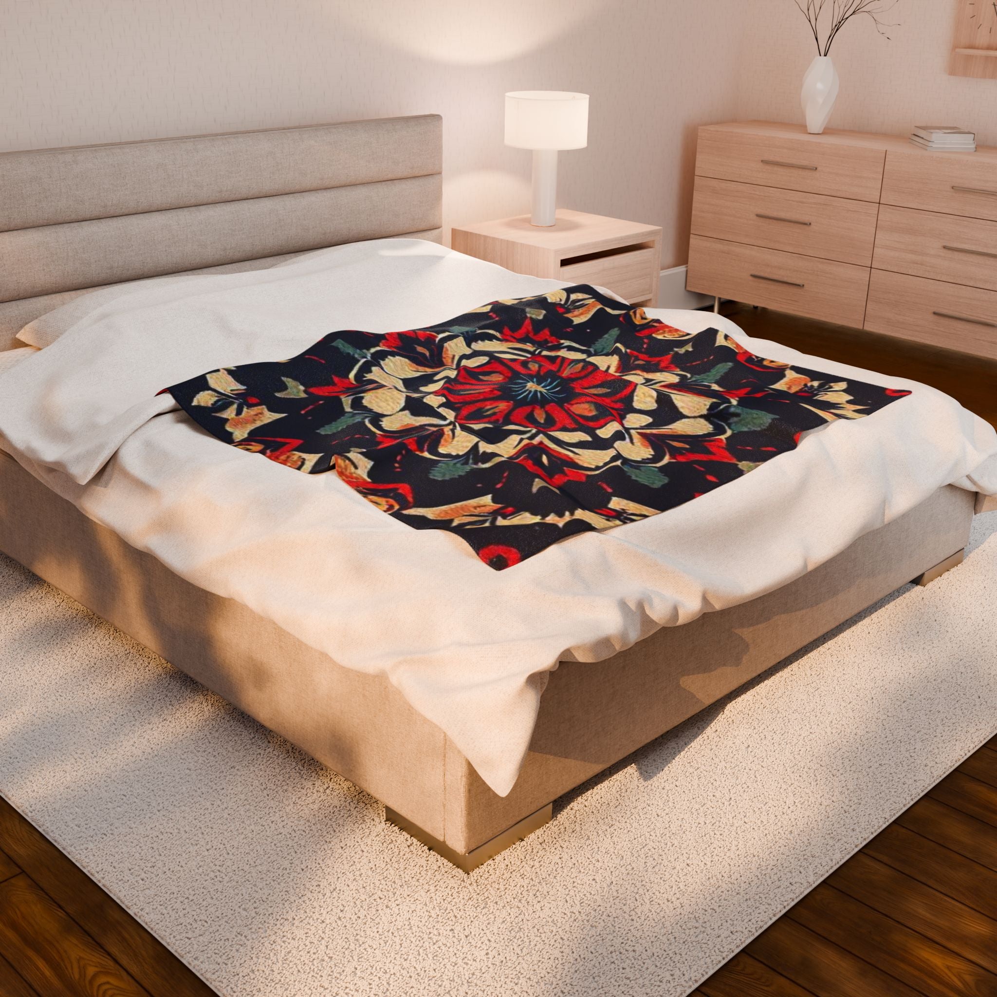 Bohemian Mandala Velveteen Plush Blanket - Cozy Home Decor