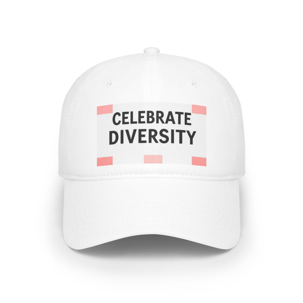 Celebrate Diversity Baseball Cap - White Low Profile Hat