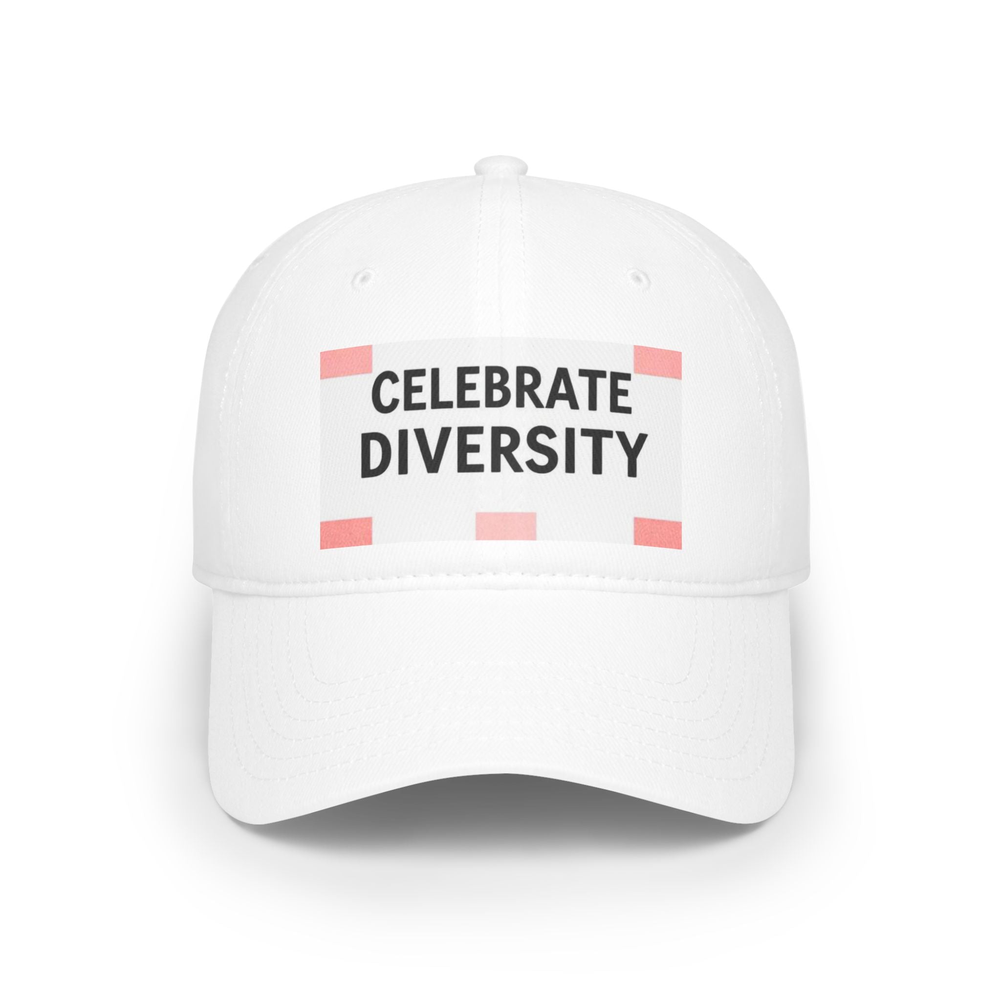 Celebrate Diversity Baseball Cap - White Low Profile Hat