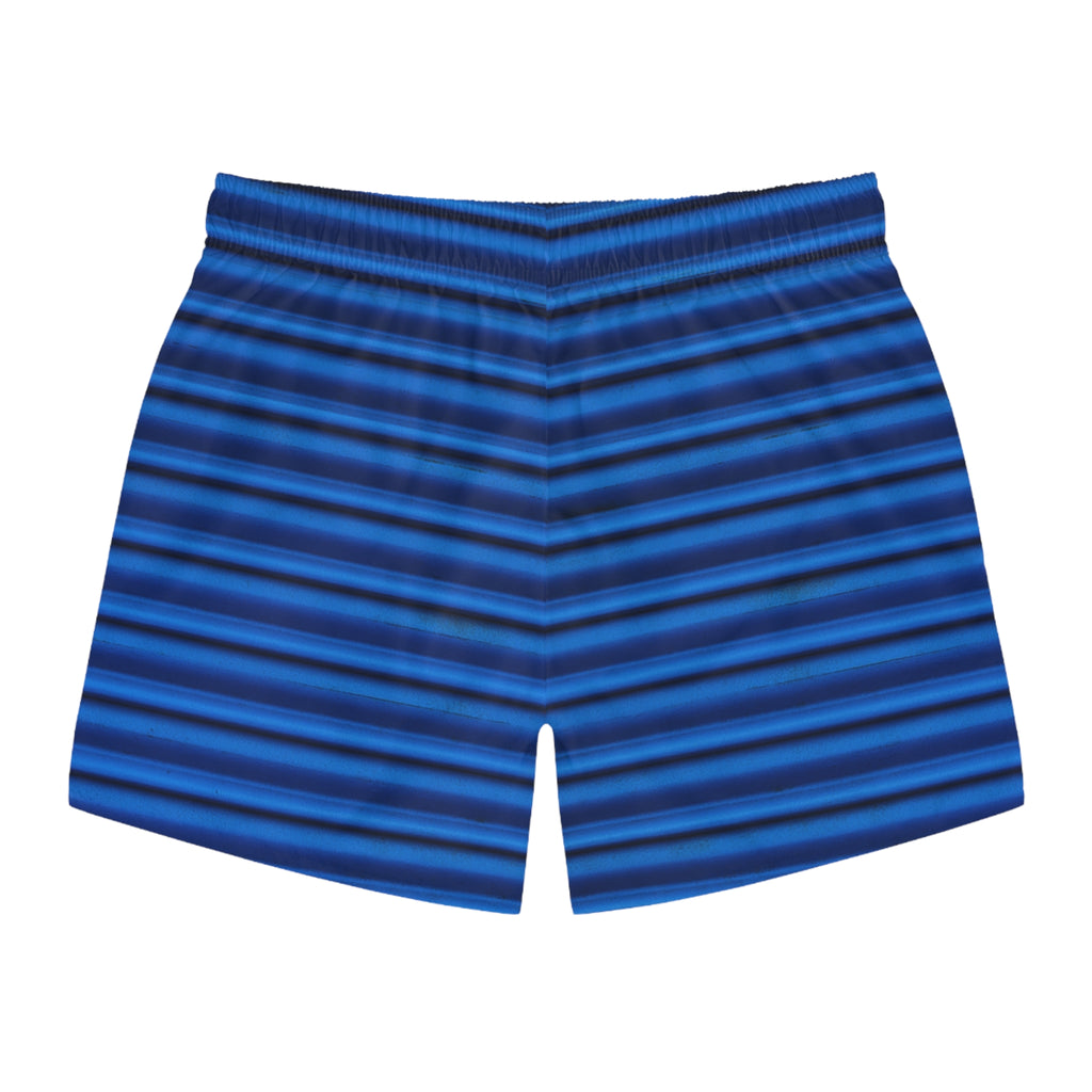 Blue Striped Swim Trunks for Summer Beach Fun