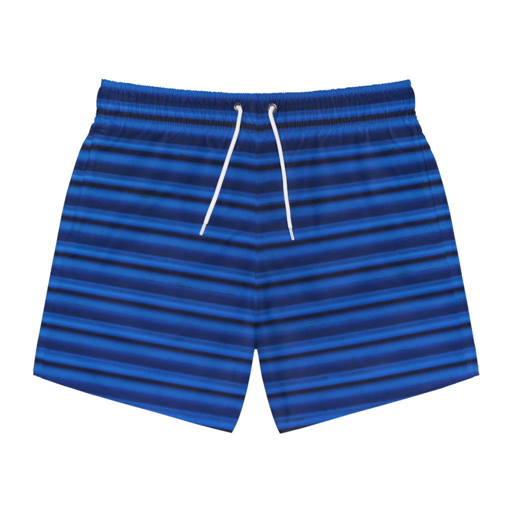 Blue Striped Swim Trunks for Summer Beach Fun