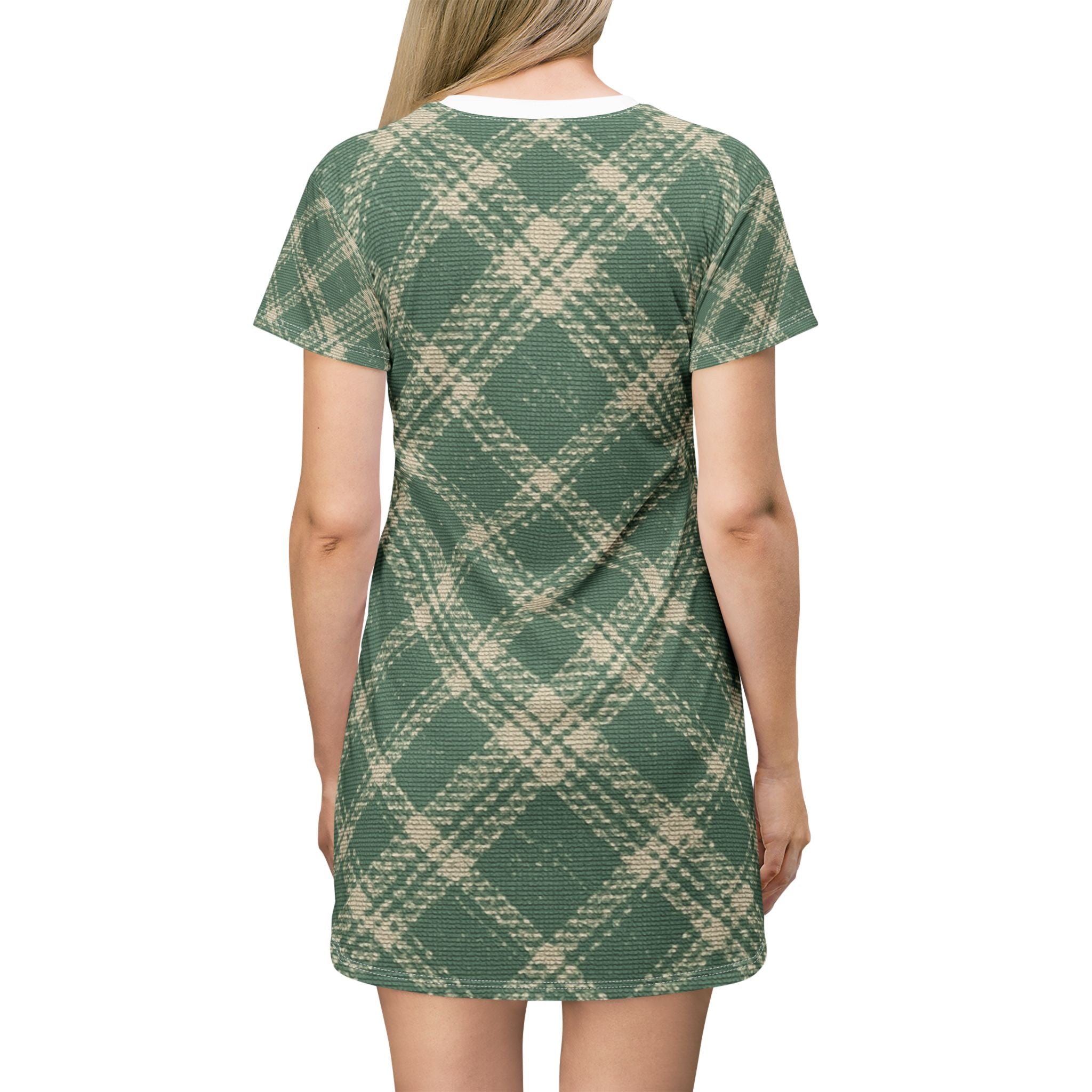 Comfortable Plaid T-Shirt Dress - Casual Chic for Everyday Wear
