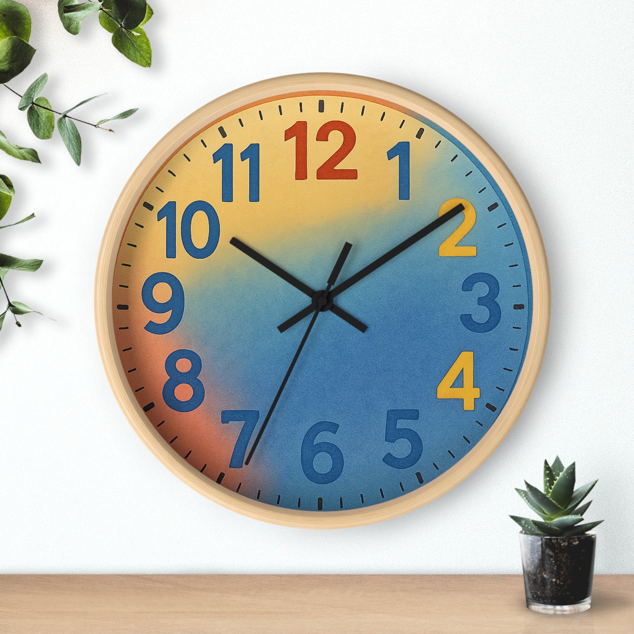 Colorful Sunrise Wall Clock - Modern Home Decor, Elegant Timepiece for Living Room, Unique Gift Idea