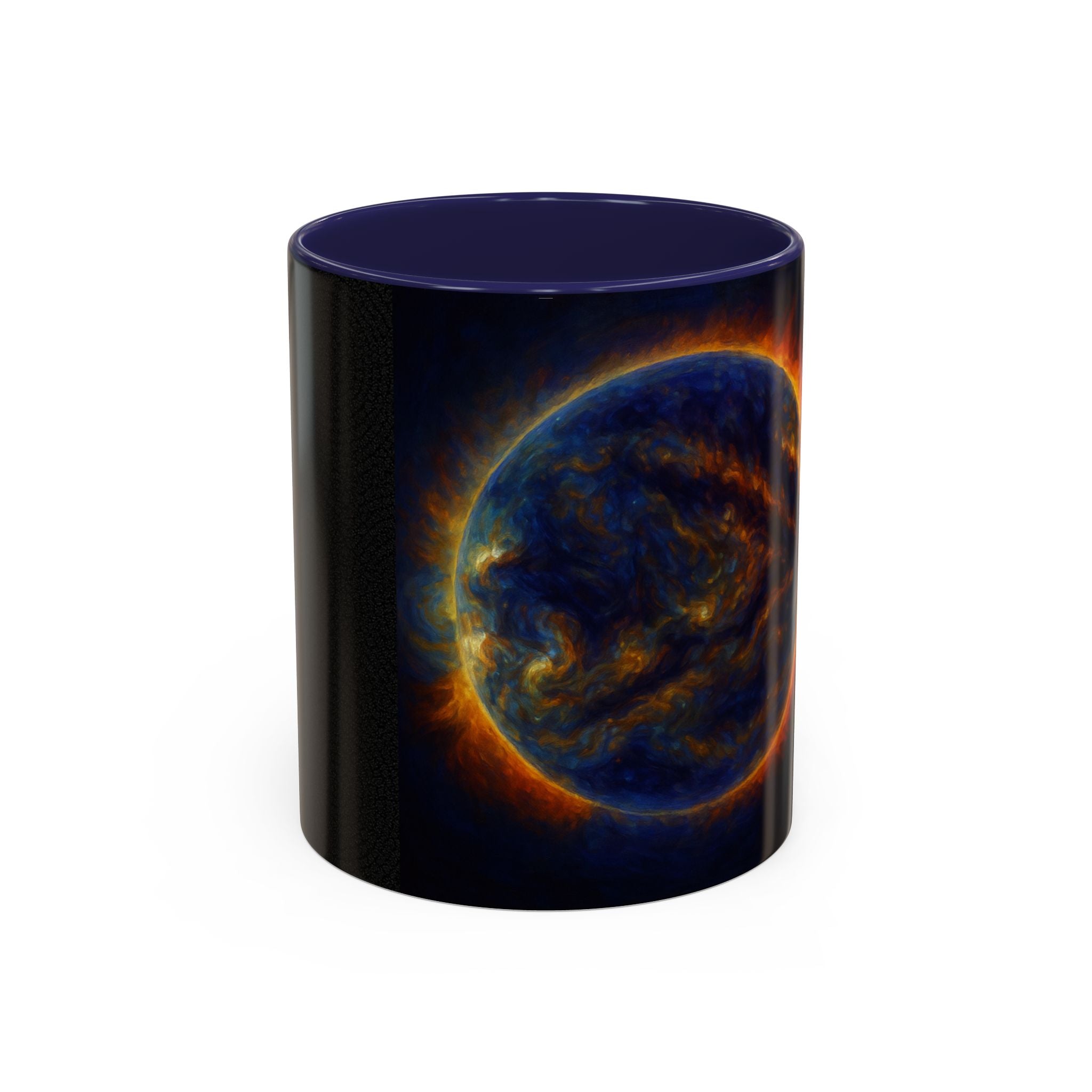 Artistic Sun Accent Coffee Mug - Cosmic Style for Space Lovers