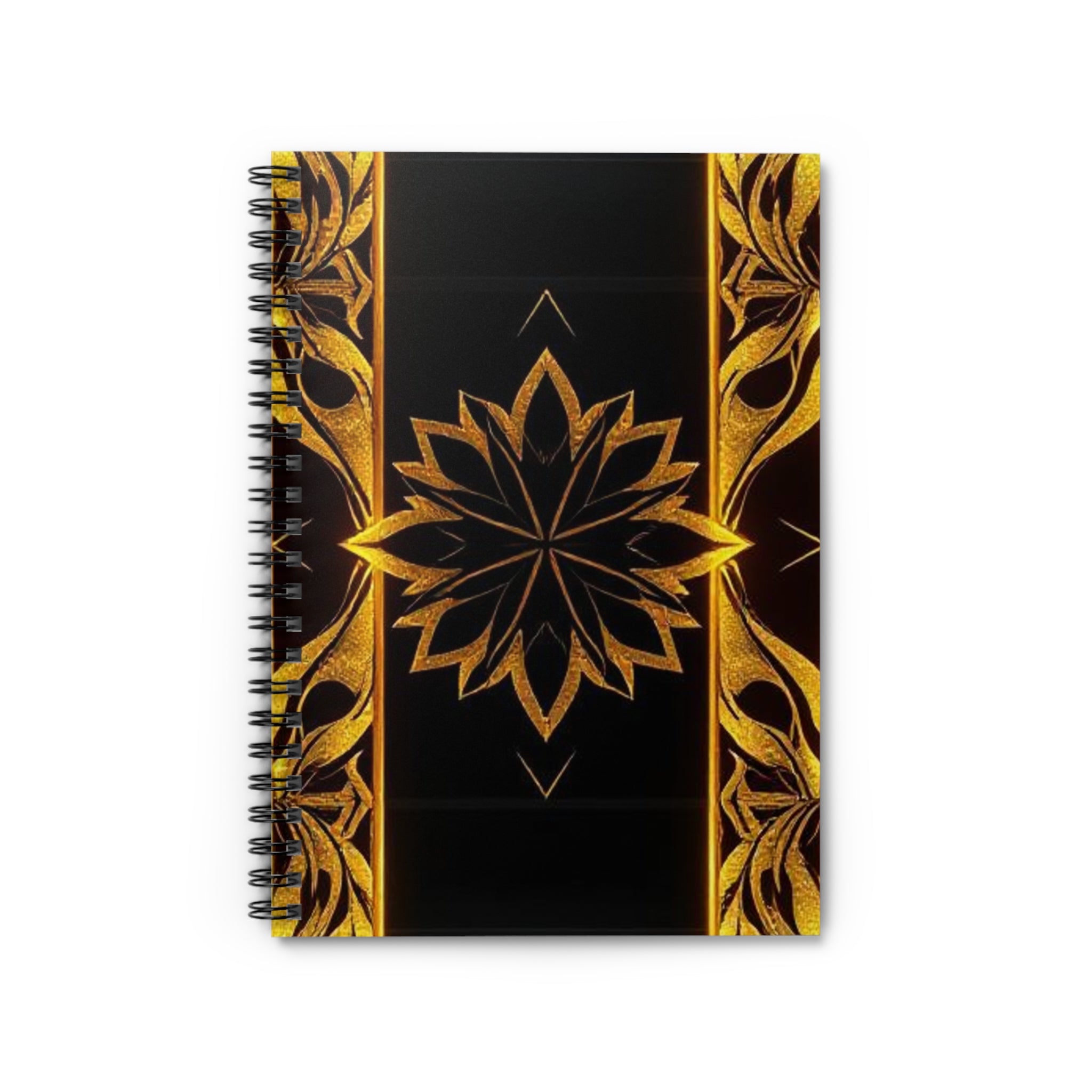Elegant Gold Floral Spiral Notebook - Ruled Line for Creative Minds